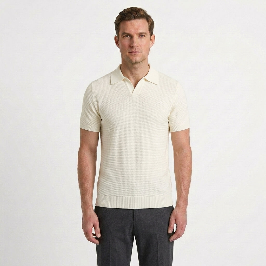 Tailored Breathable Knitted Polo Shirt For Men