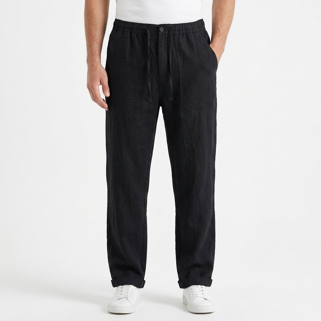 Classic Straight Leg Linen Pants For Men