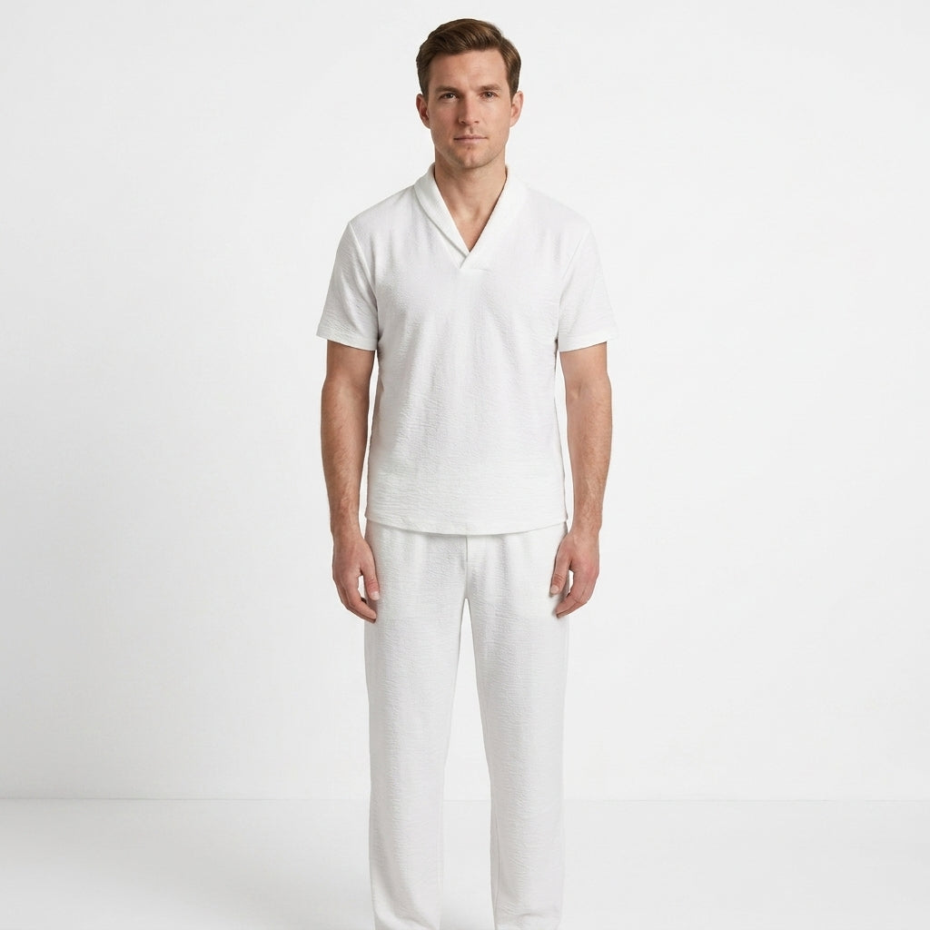Monochrome Polo And Straight Leg Set For Men