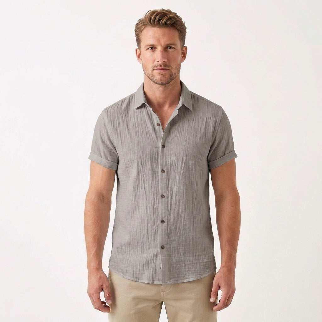 Premium Linen Button-Up Shirt For Men