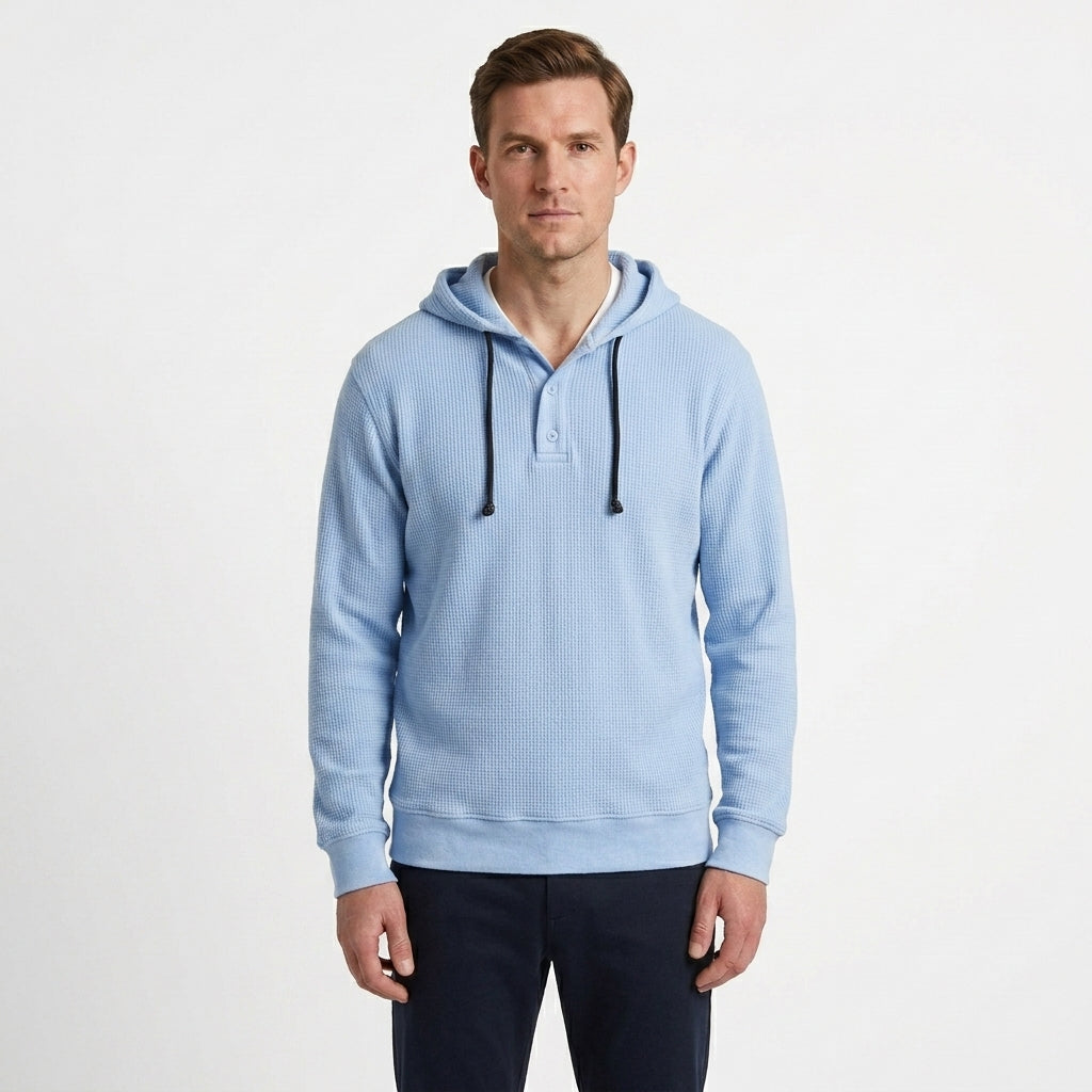 Elevated Waffle Texture Hoodie For Men