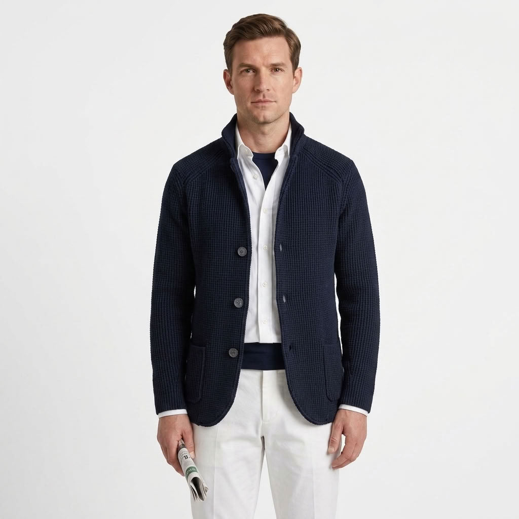 Refined Button-Up Cardigan For Men