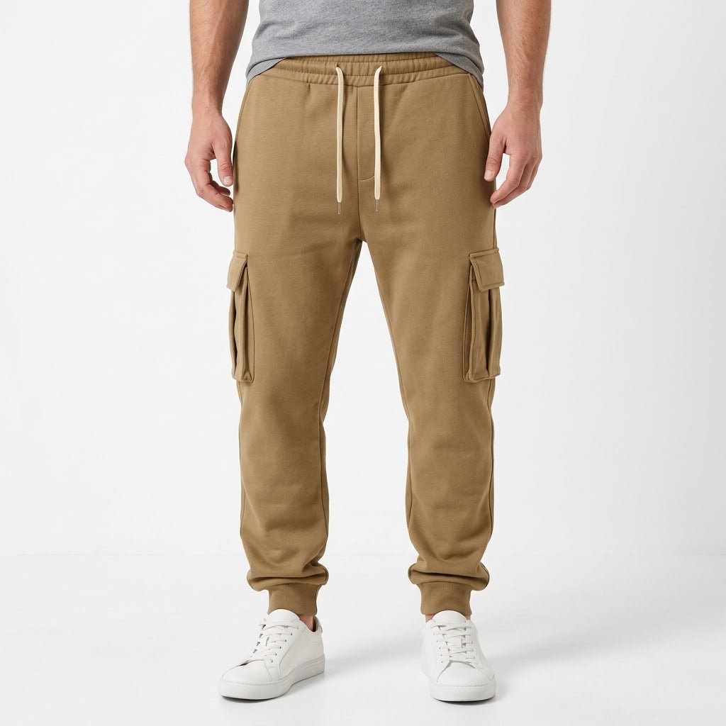 Fleece Lined Drawstring Cargo Pants For Men
