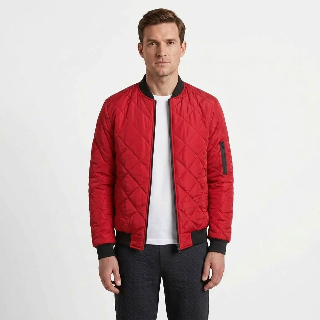 Modern Ribbed Bomber Jacket For Men