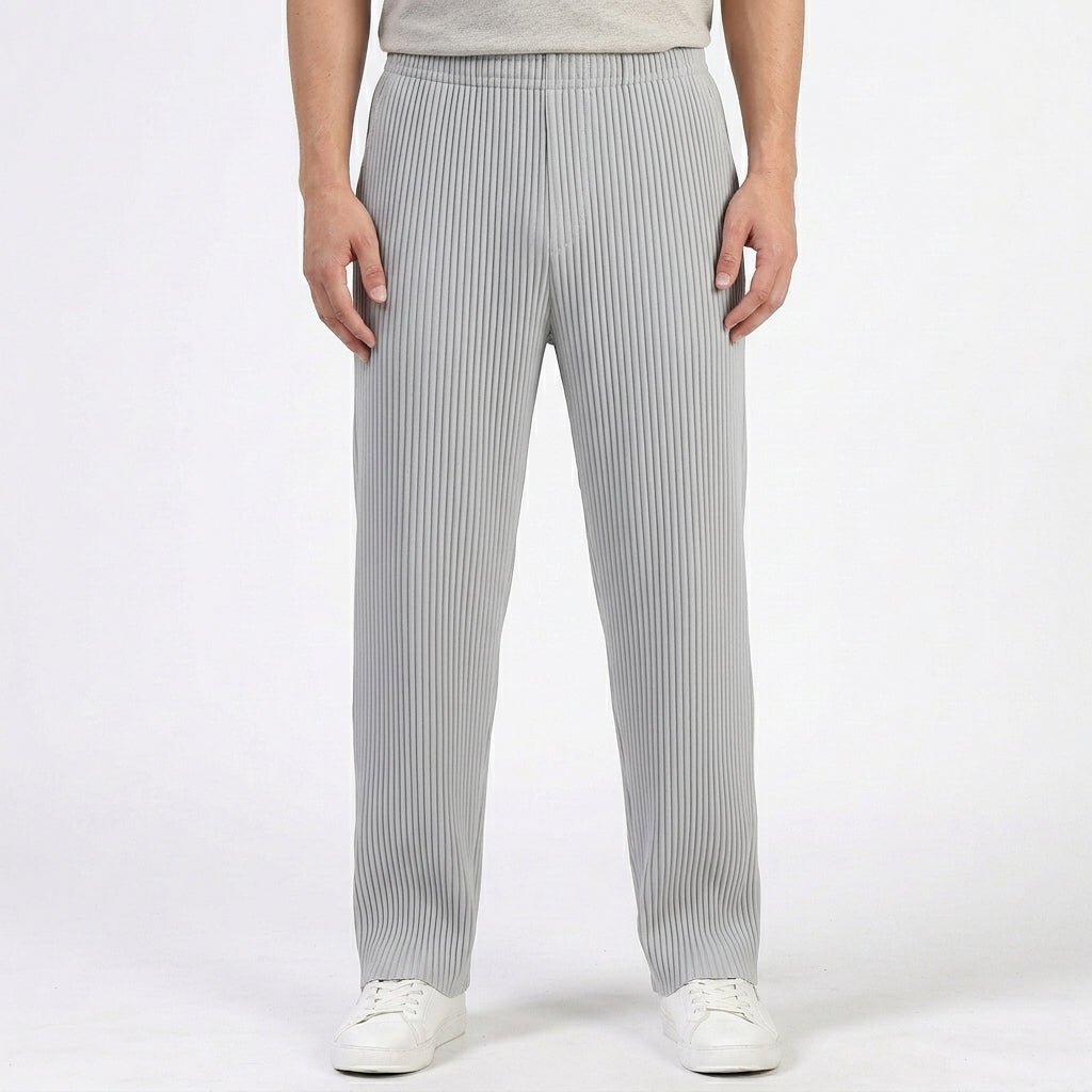Relaxed Ribbed Drawstring Pants For Men