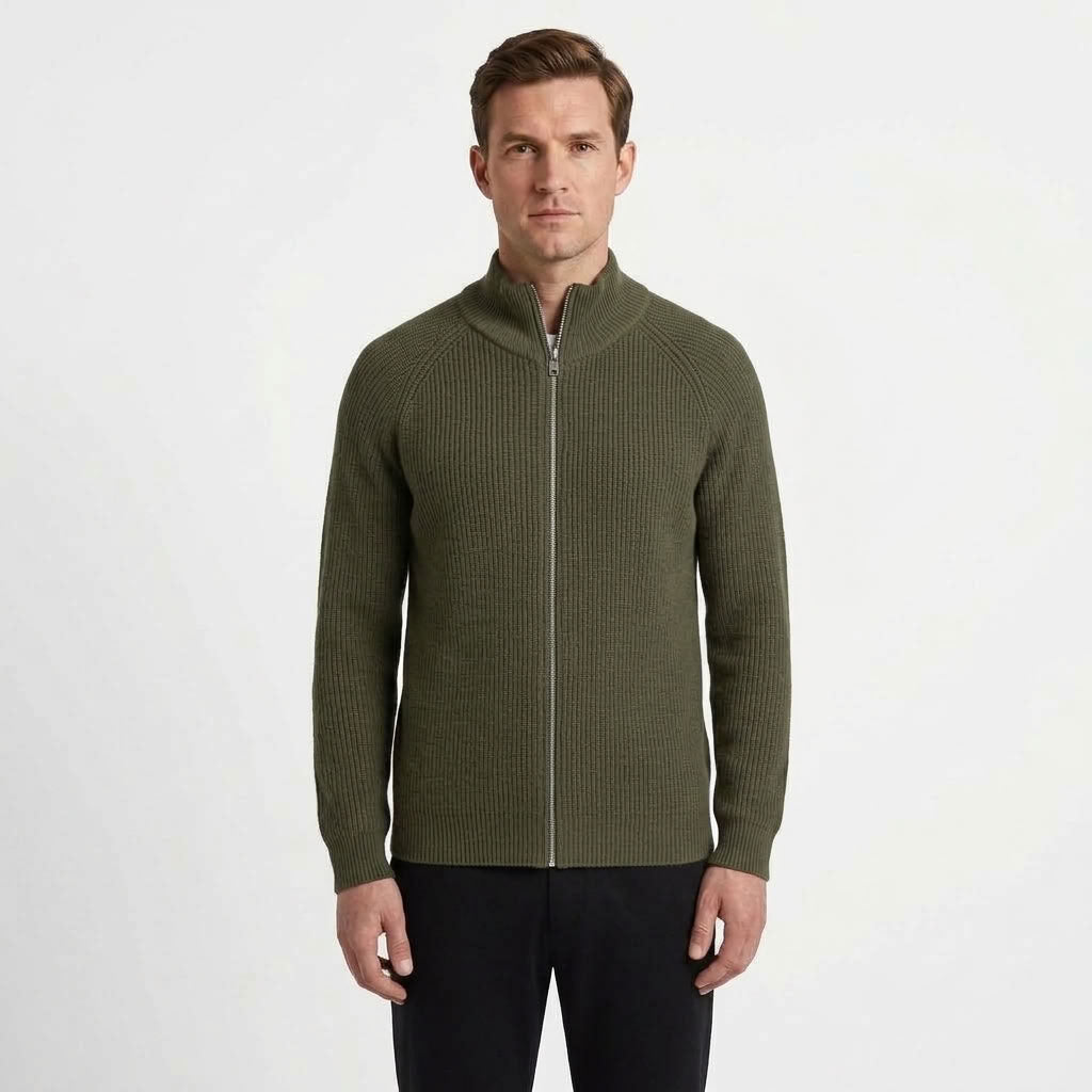 Refined Zip Cardigan For Men