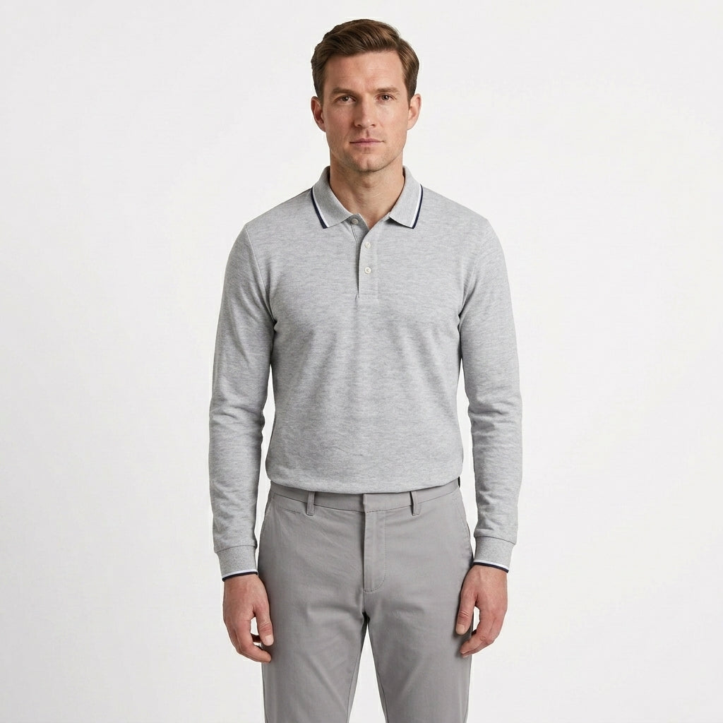 Tailored Cotton Polo Sweater For Men