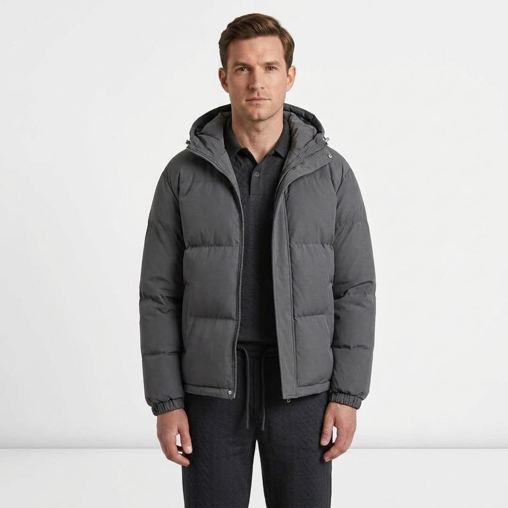 Loose Hooded Padded Winter Jacket For Men