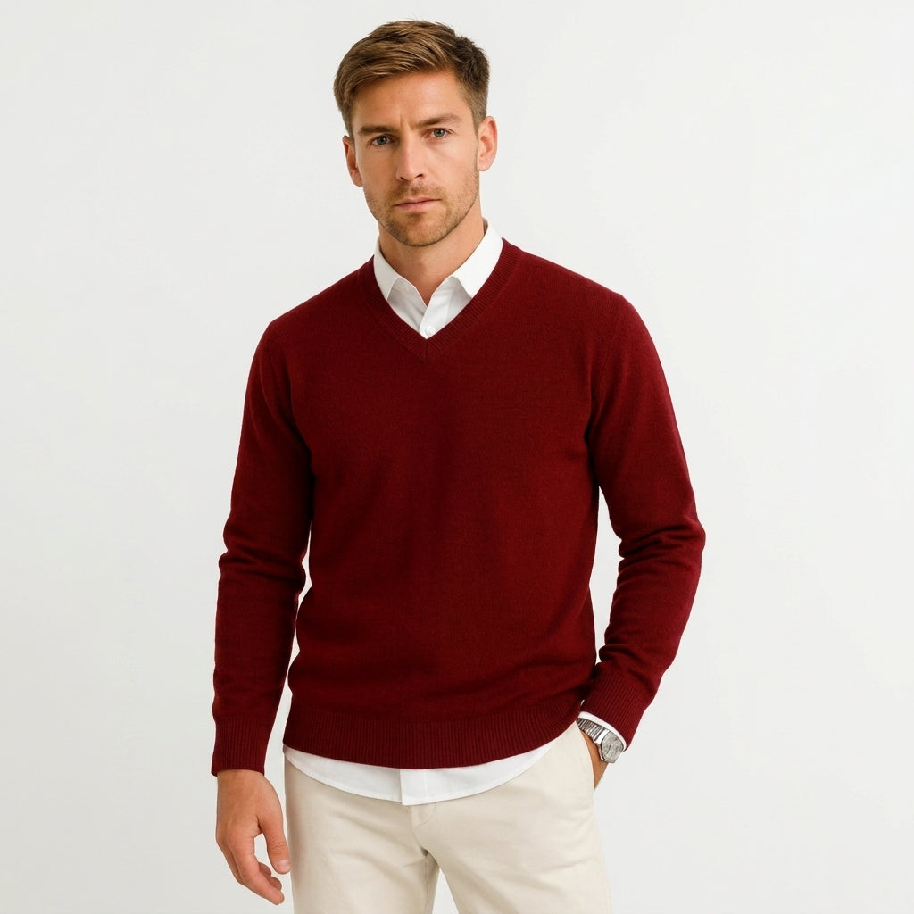 Men’s V-Neck Knit Sweater