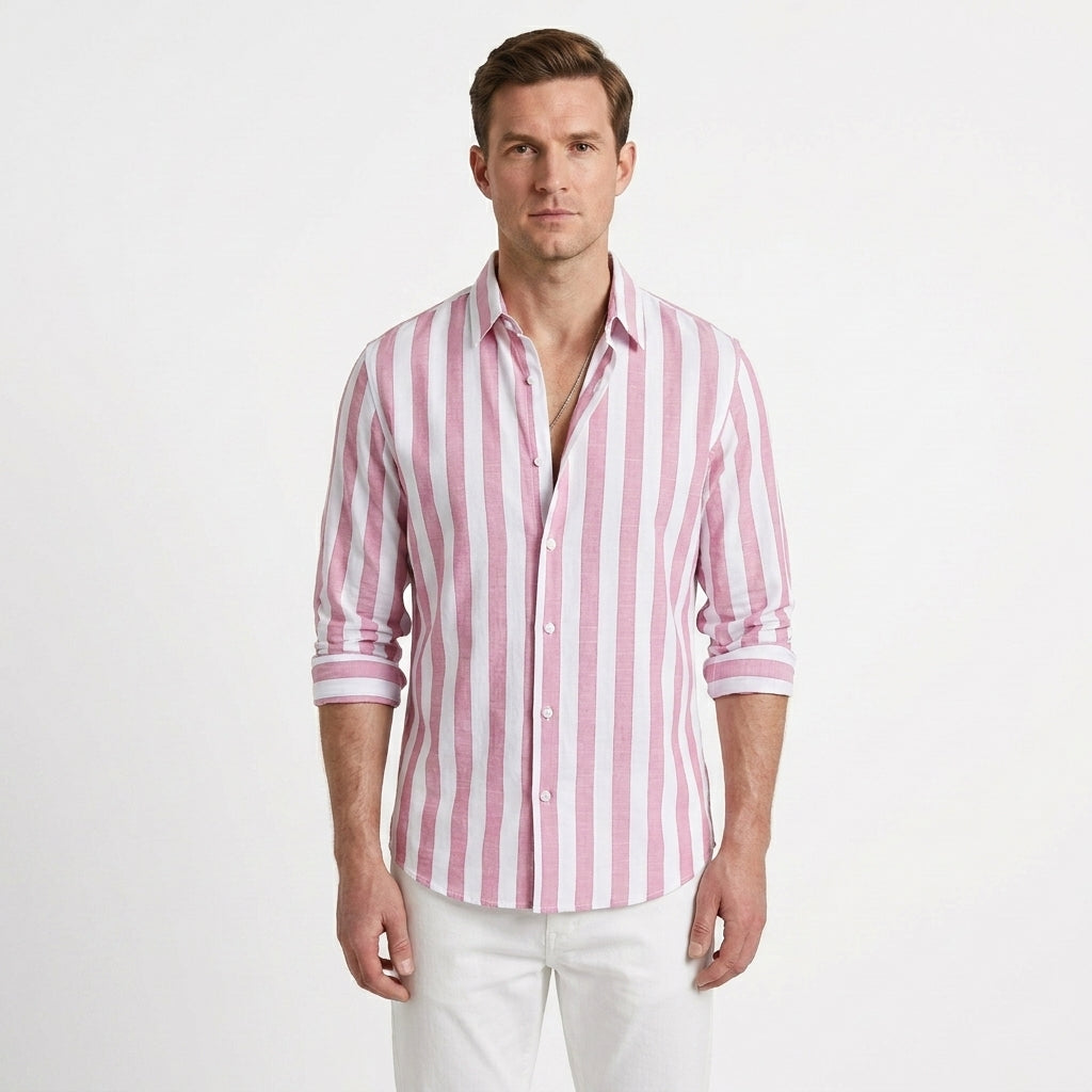 Refined Stripe Business Shirt For Men