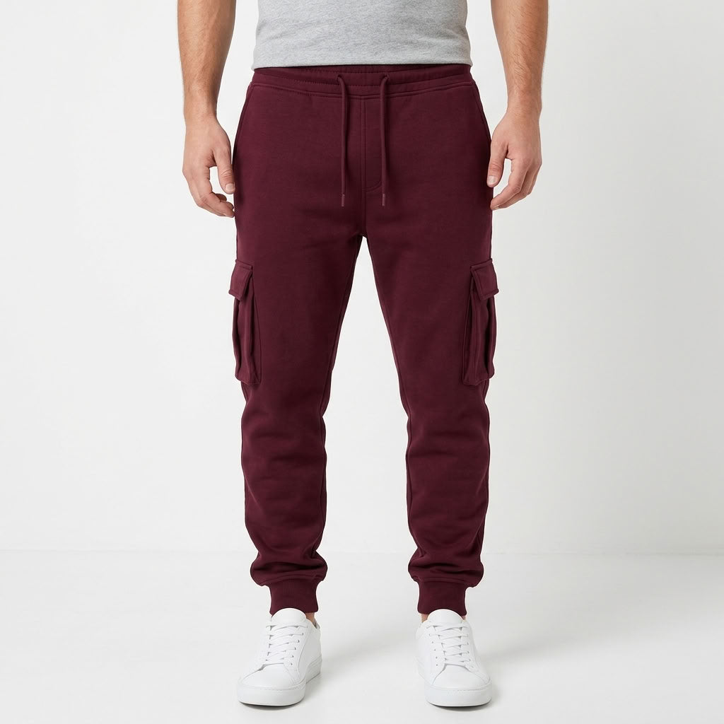 Fleece Lined Drawstring Cargo Pants For Men