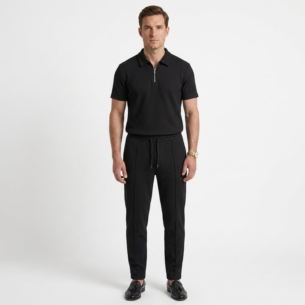 Zip Polo Two Piece Set For Men