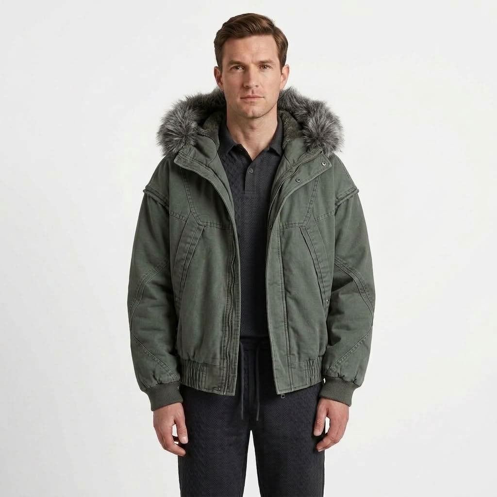 Tailored Fleece Lined Cargo Jacket For Men