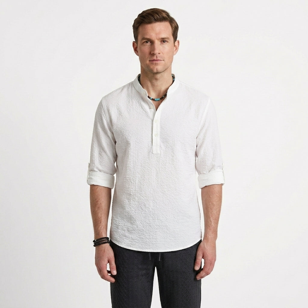 Tailored Long Sleeve Polo Shirt For Men