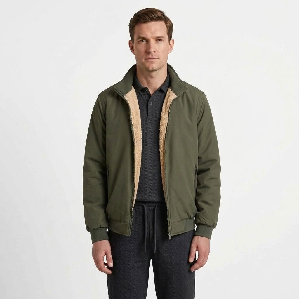 Thickened Stand Collar Winter Jacket For Men