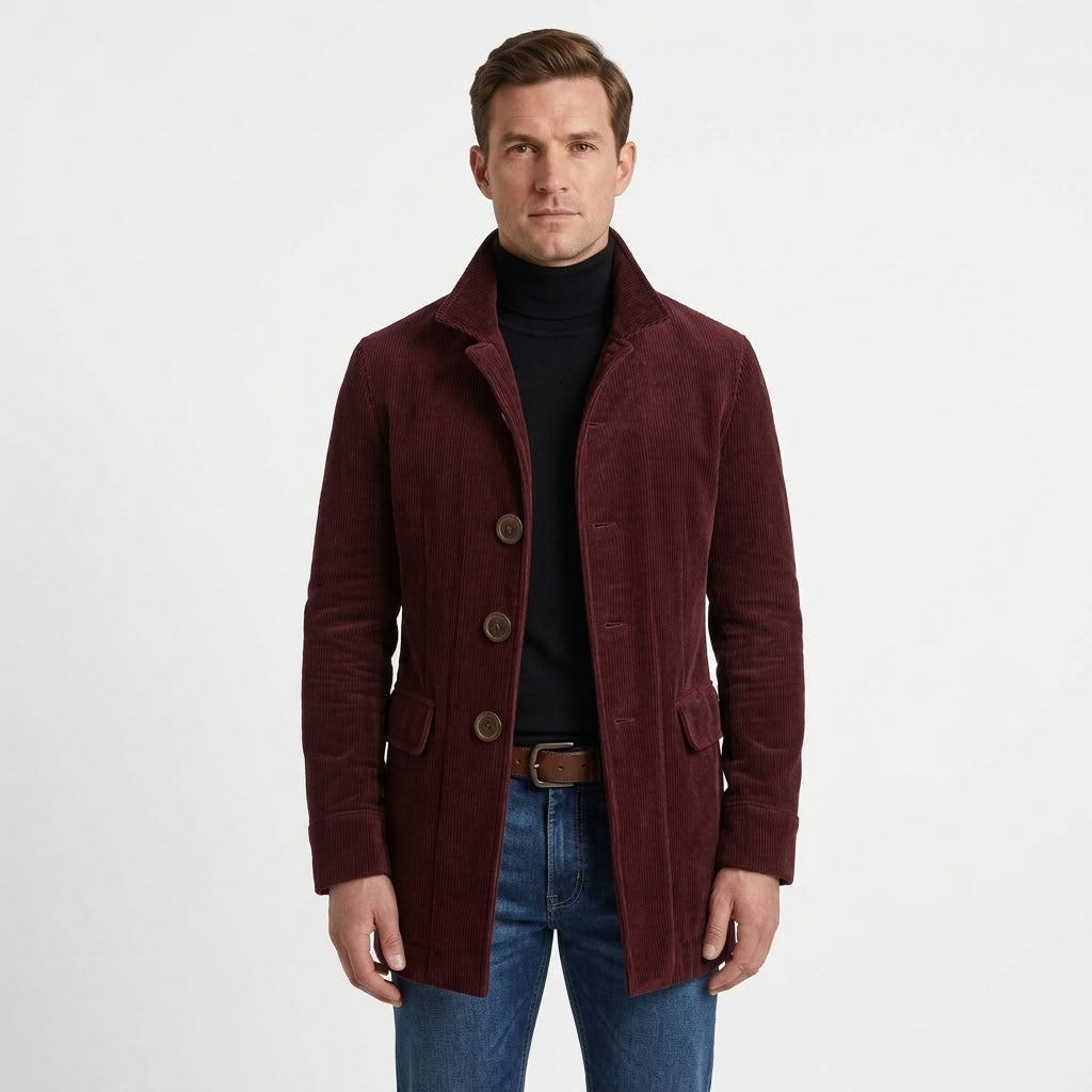 Tailored Textured Corduroy Jacket For Men