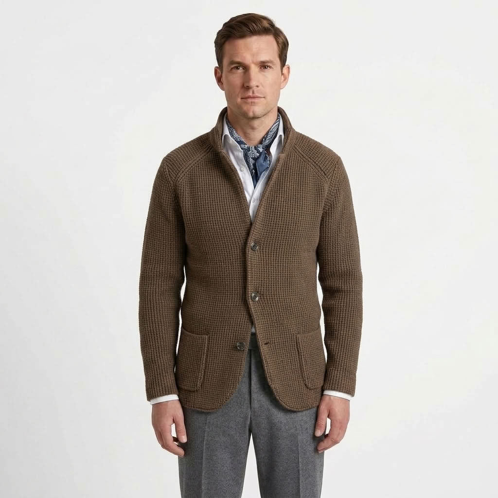 Refined Button-Up Cardigan For Men
