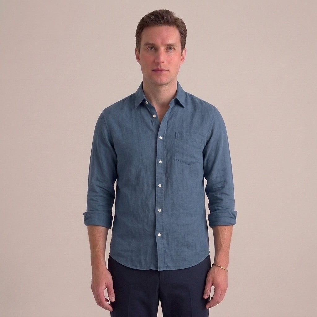 Elegant Tailored Button-Up Shirt For Men