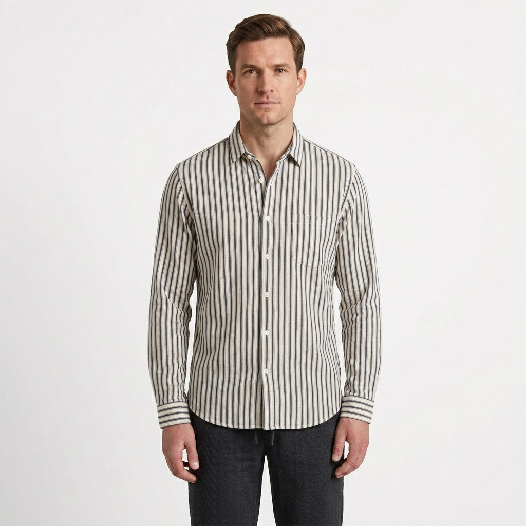 Heritage Vertical Stripe Dress Shirt For Men