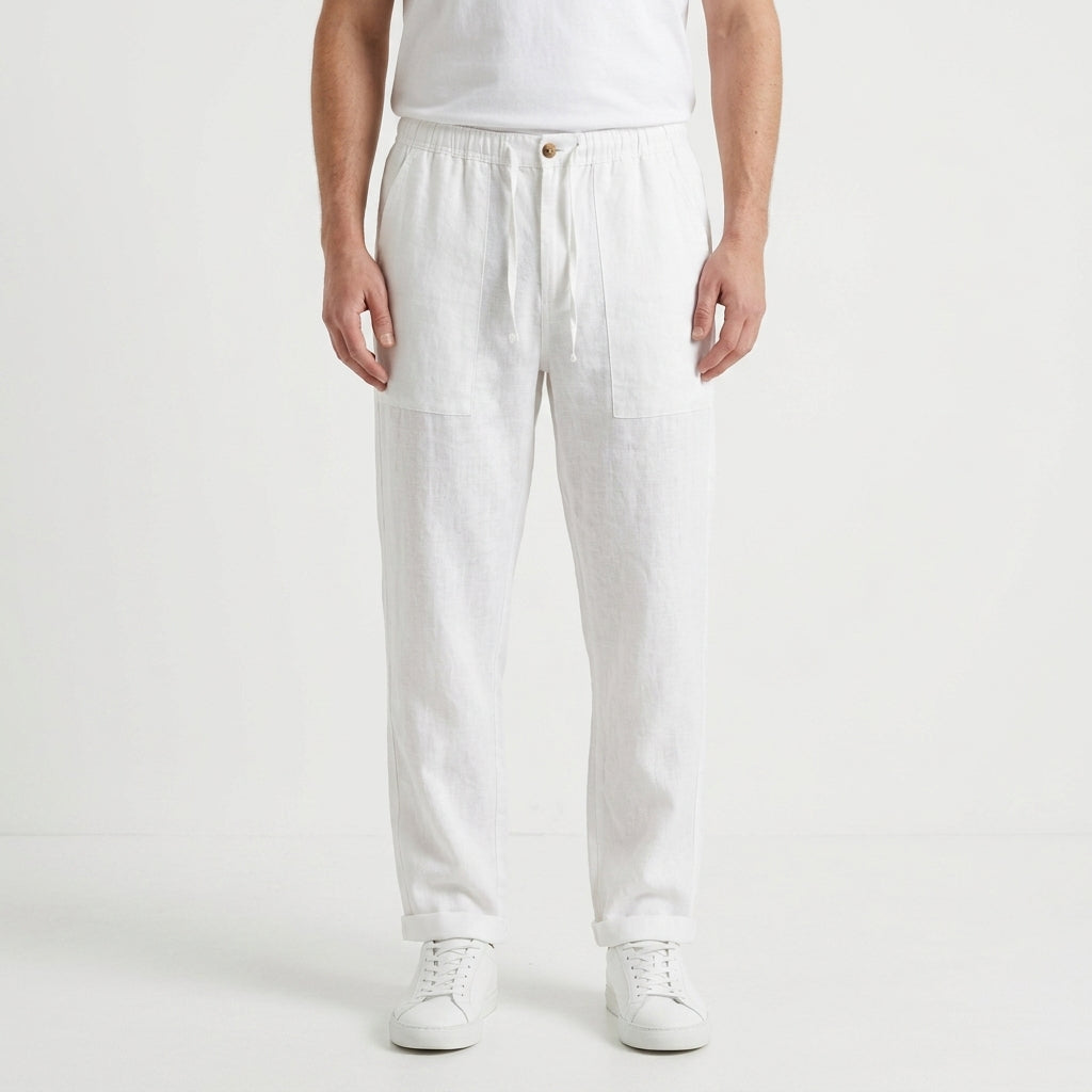Classic Straight Leg Linen Pants For Men