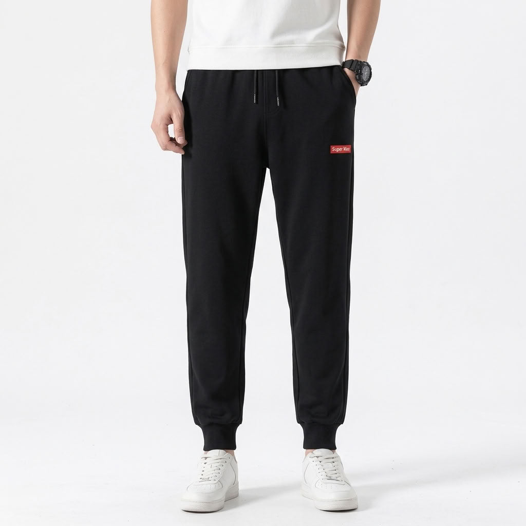 Fleece-Lined Cuffed Jogger Pants For Men