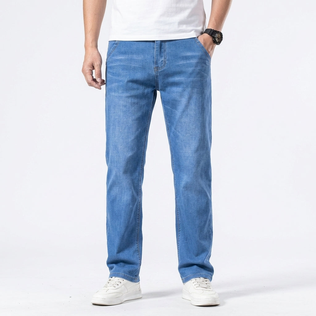 Classic Straight Leg Jeans For Men