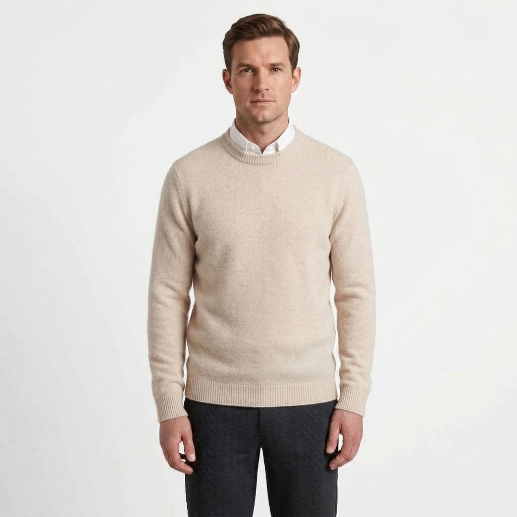 Classic Slim Fit Round Neck Sweater For Men