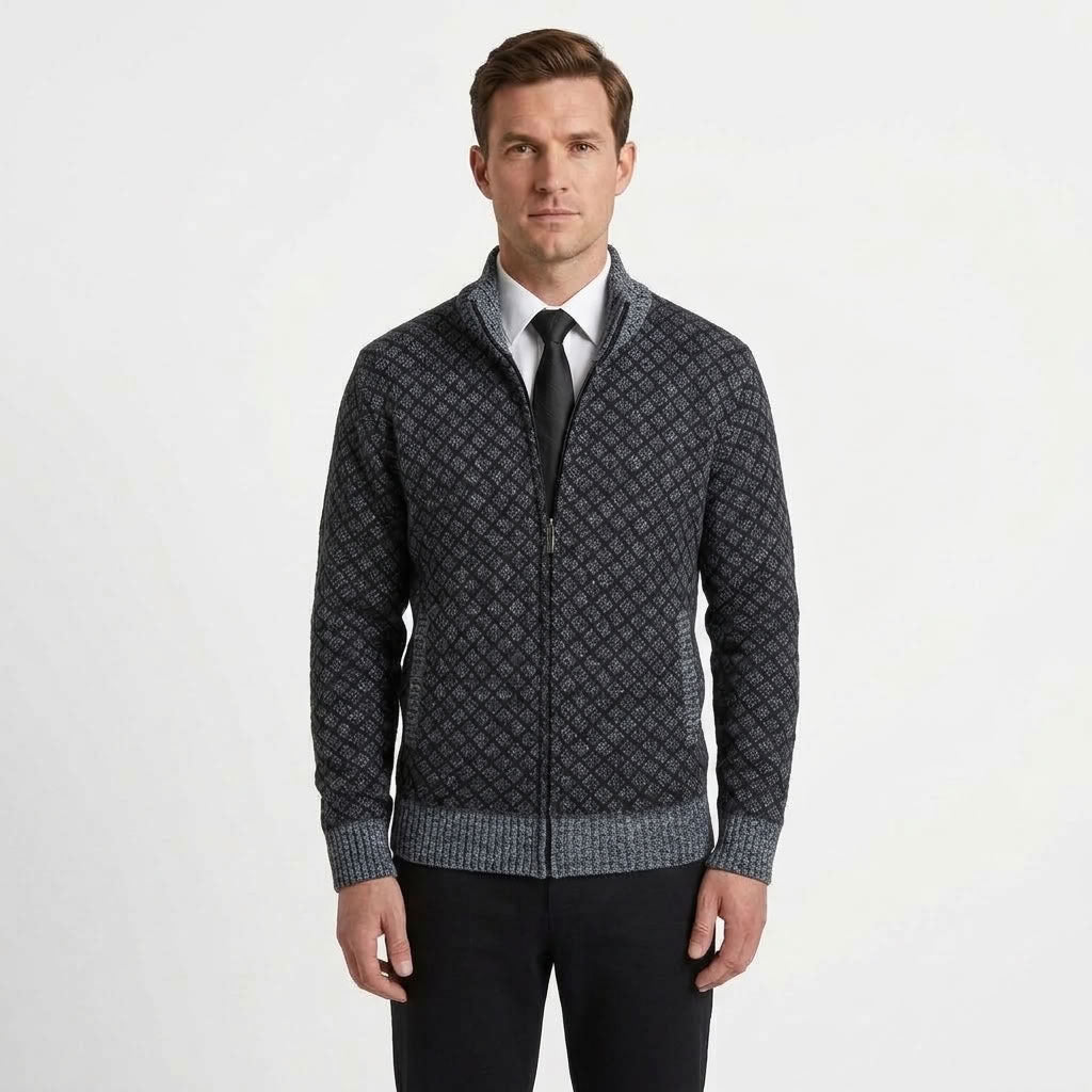 Executive Button-Up Cardigan For Men