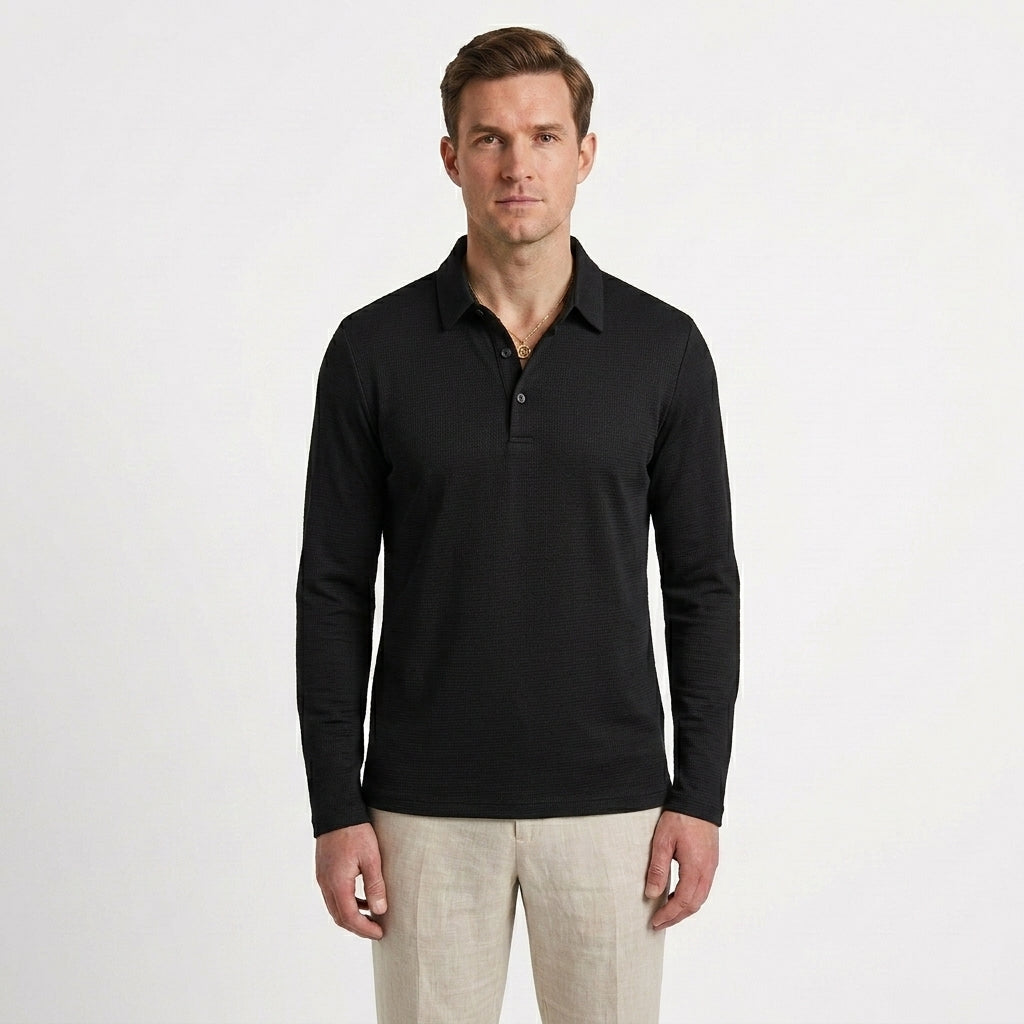 Tailored Long Sleeve Polo Shirt For Men