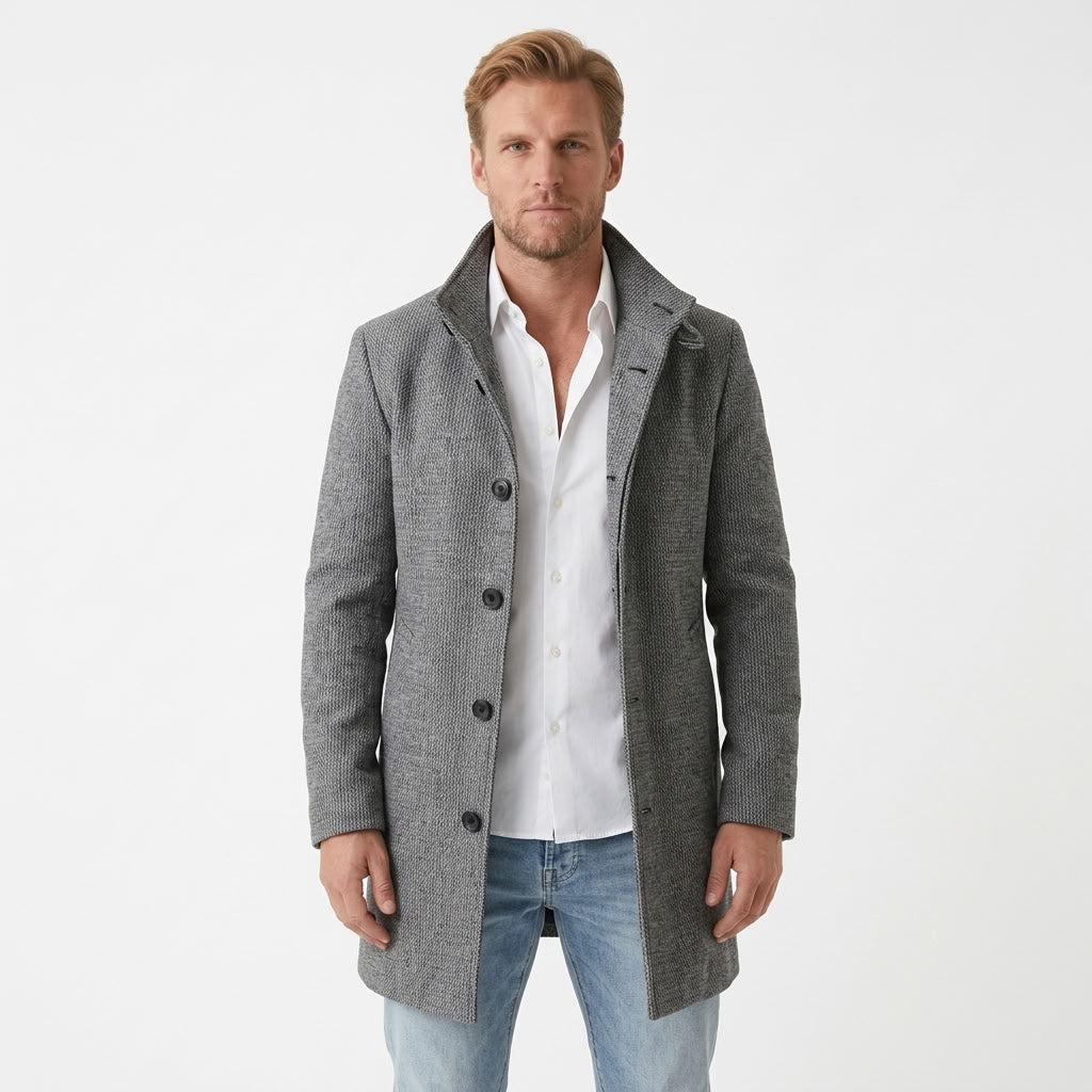 Tailored Classic Overcoat For Men