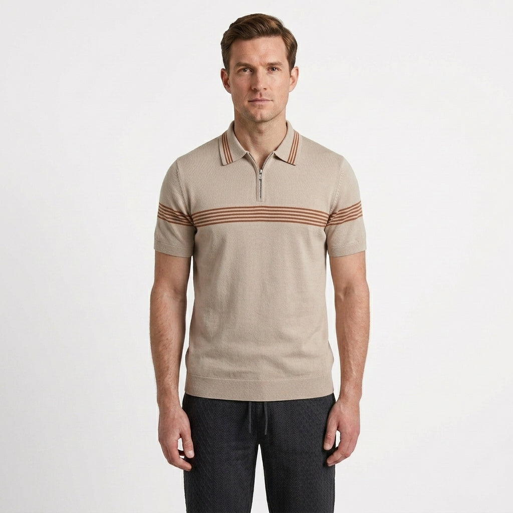 Tailored Striped Polo Shirt For Men