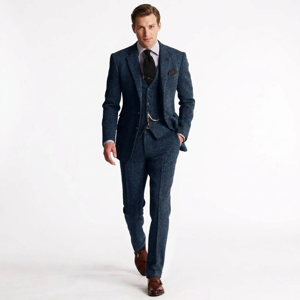 Men’s Three-Piece Tweed Tuxedo