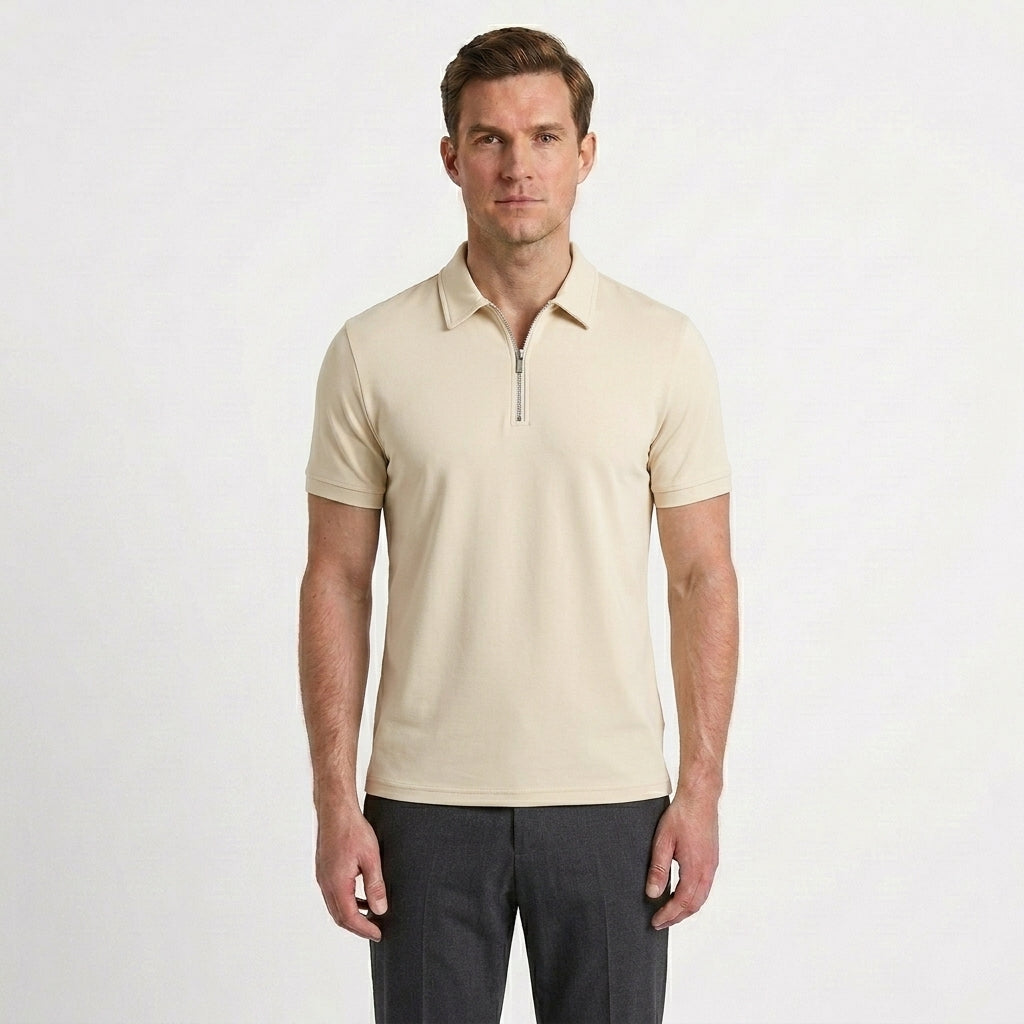 Tailored Zip Polo Shirt For Men