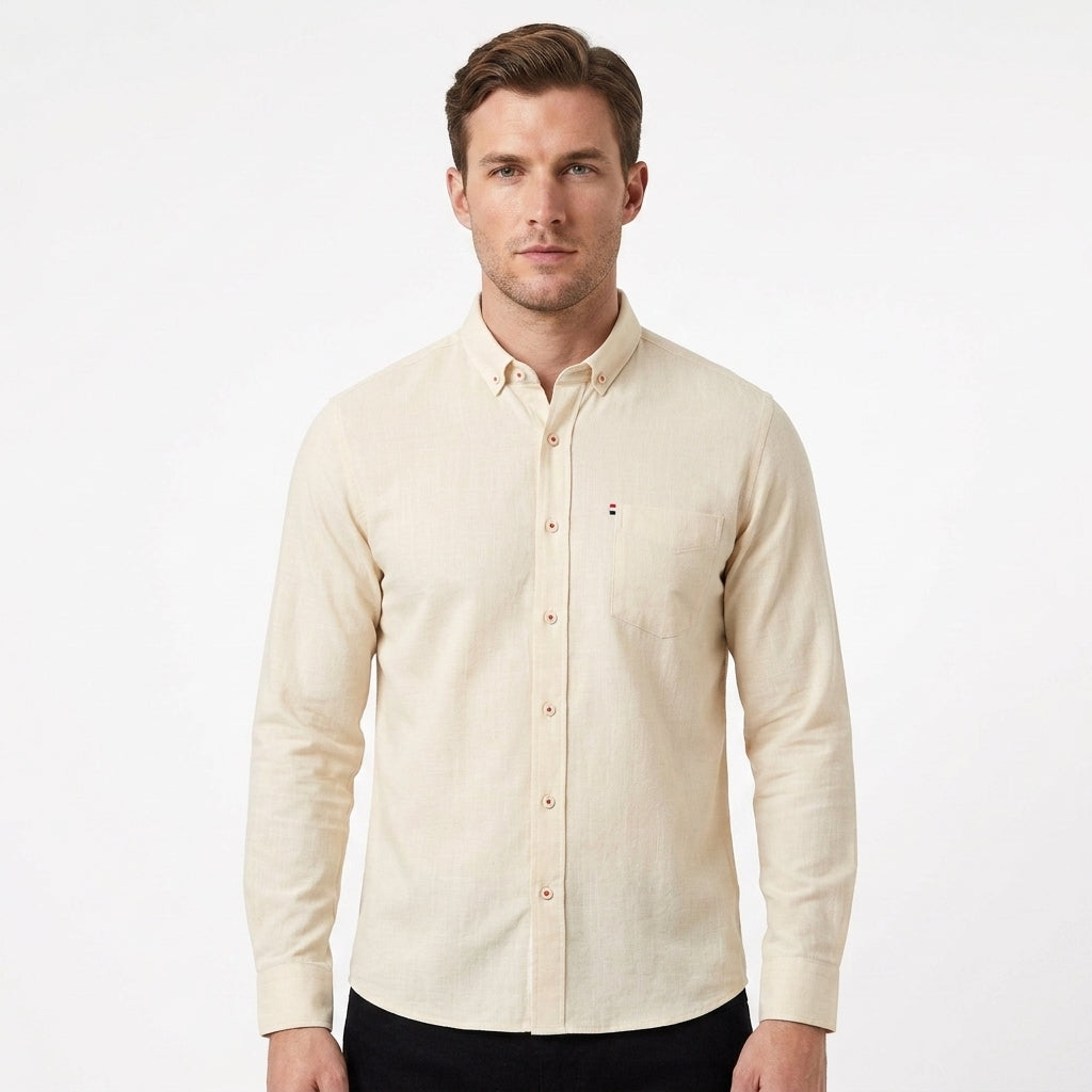 Premium Linen Button-Up Shirt For Men
