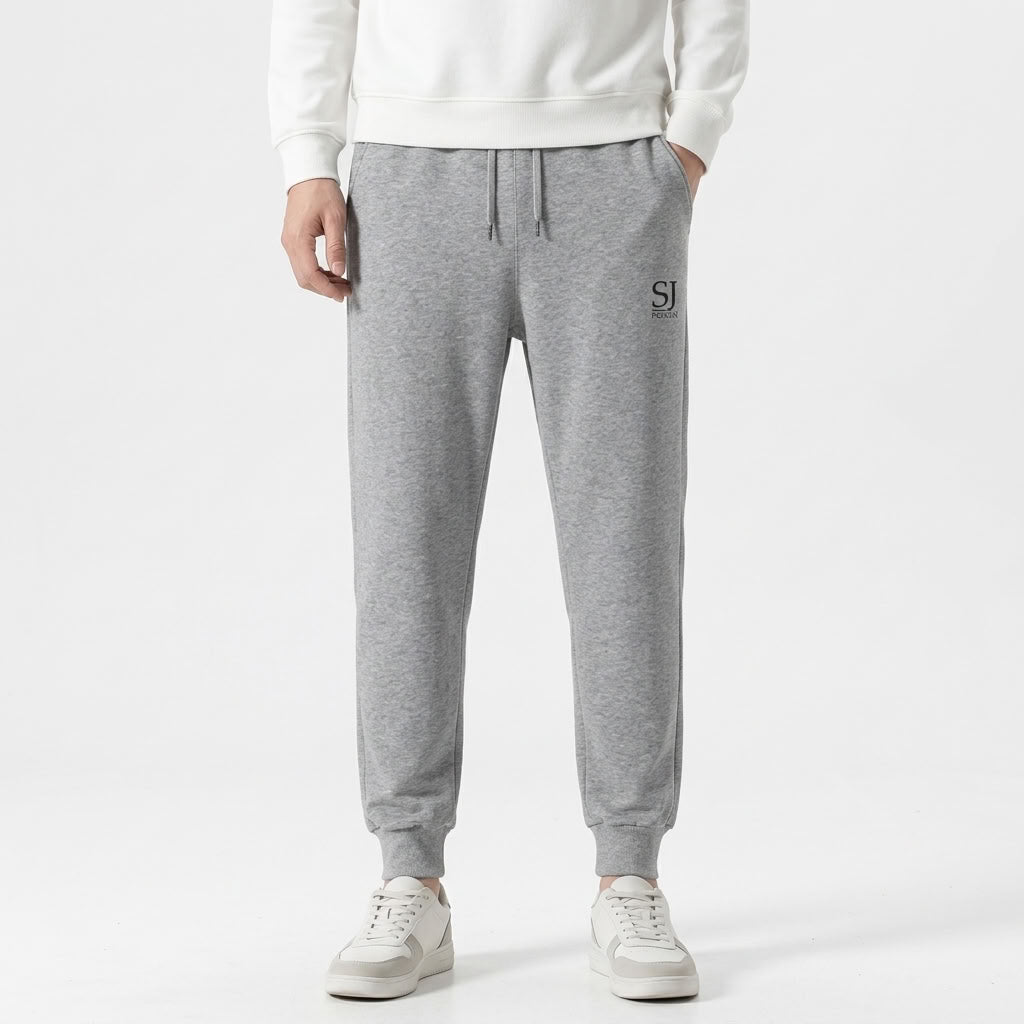 Fleece-Lined Cuffed Jogger Pants For Men