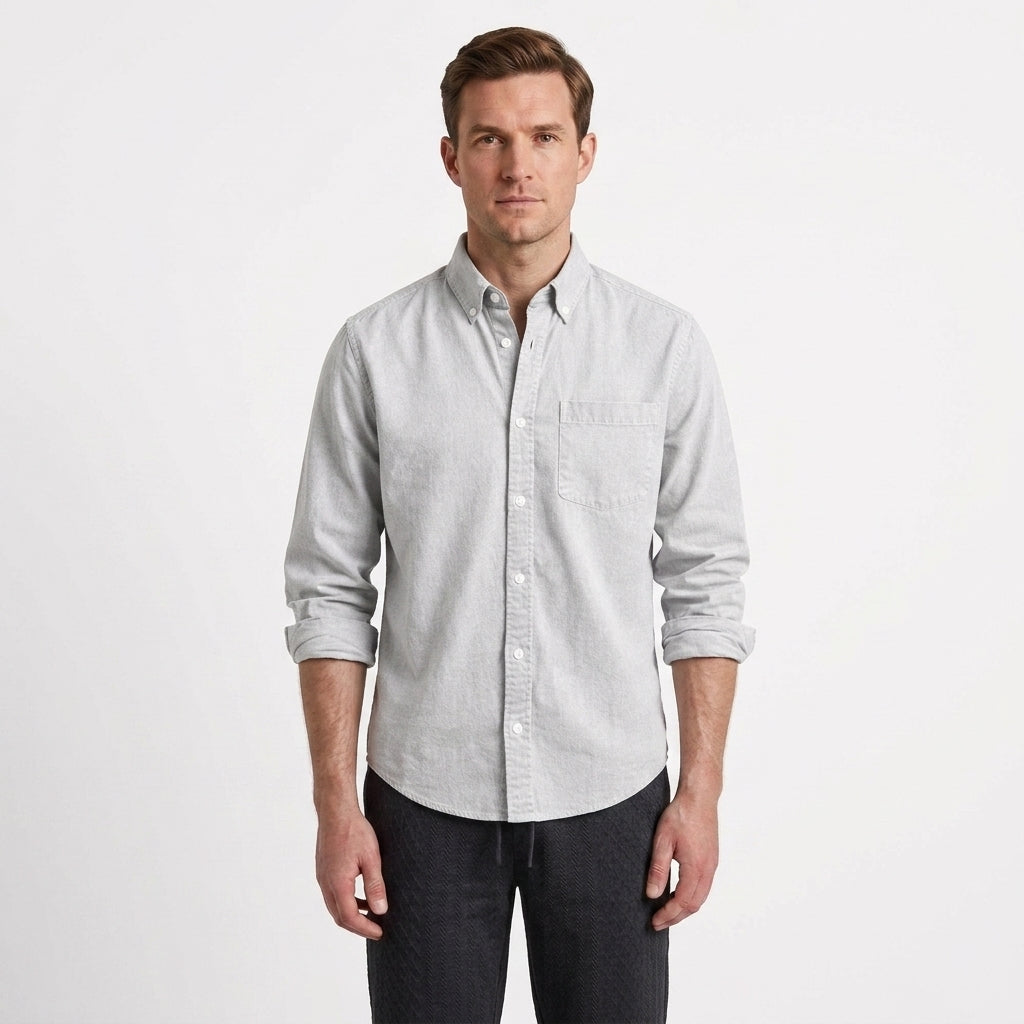 Polished Tailored Button-Up Shirt For Men