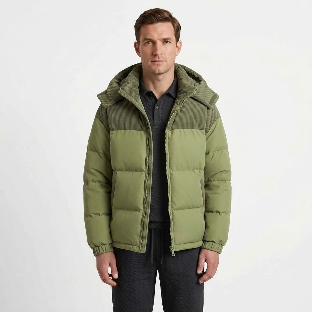 Fleece Lined Padded Winter Jacket For Men