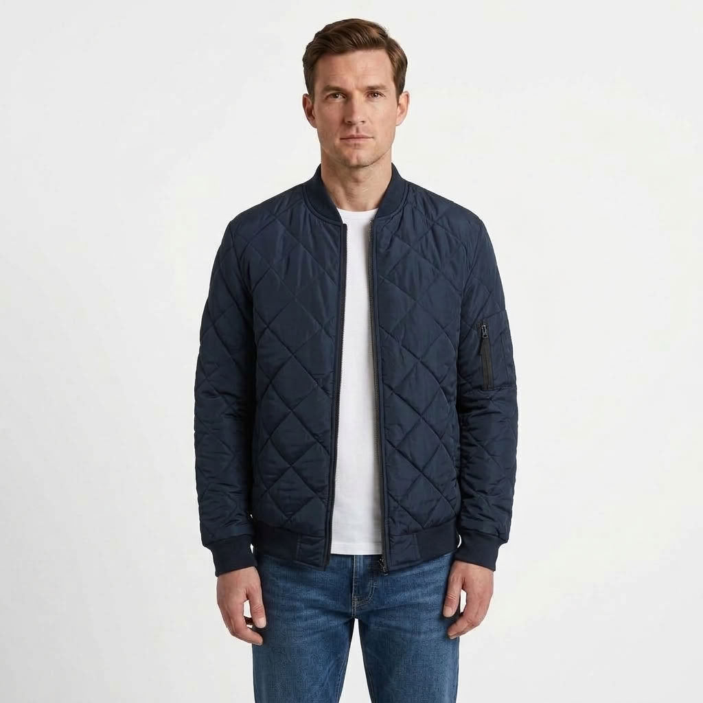 Modern Ribbed Bomber Jacket For Men