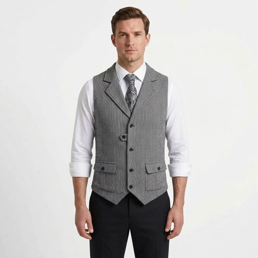 Tailored Vintage Layering Gilet For Men