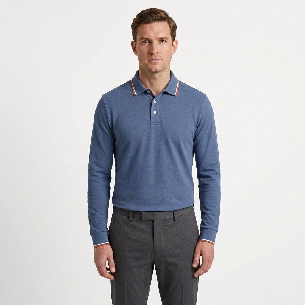 Tailored Cotton Polo Sweater For Men
