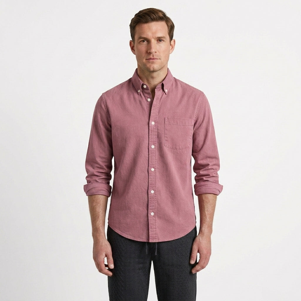 Polished Tailored Button-Up Shirt For Men