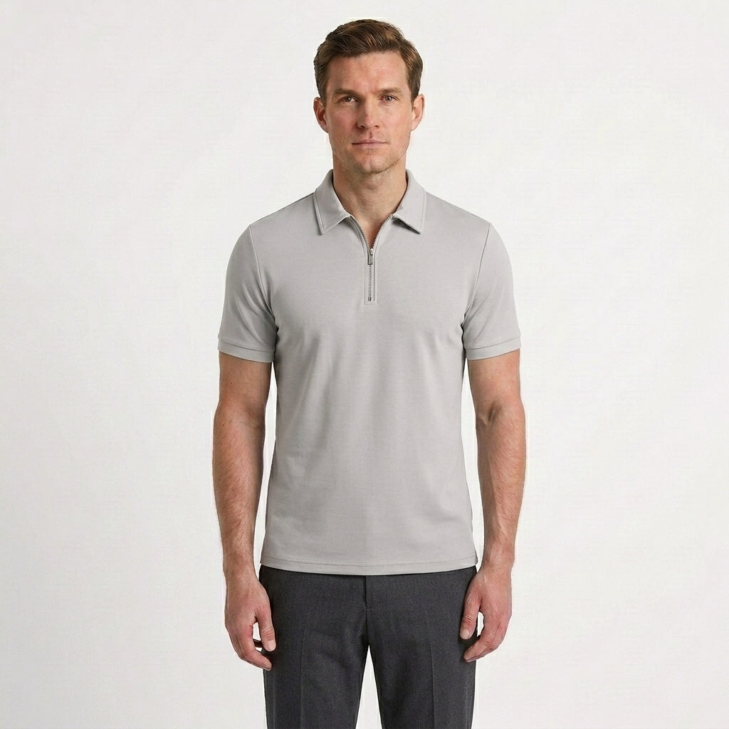 Tailored Zip Polo Shirt For Men