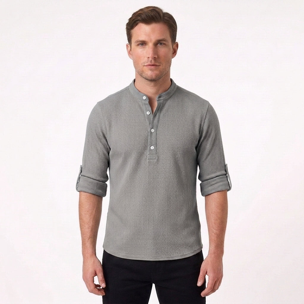 Elegant Cotton Button-Up Shirt For Men