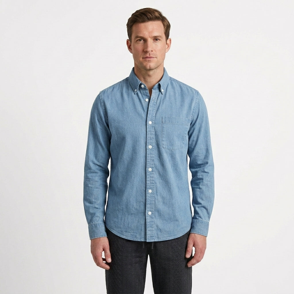 Polished Tailored Button-Up Shirt For Men