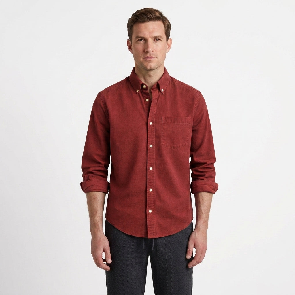 Polished Tailored Button-Up Shirt For Men