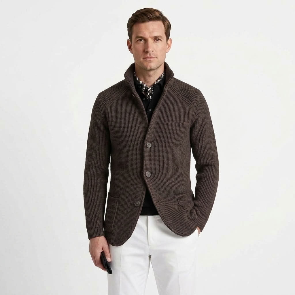 Refined Button-Up Cardigan For Men