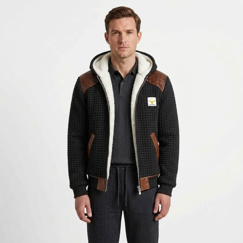 Fleece Lined Hooded Winter Jacket For Men