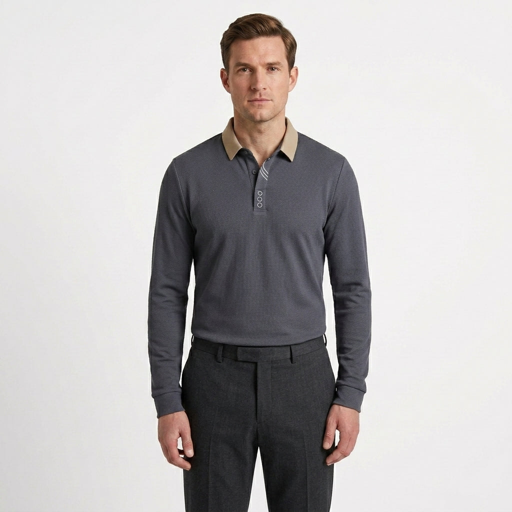 Tailored Lightweight Polo Sweater For Men