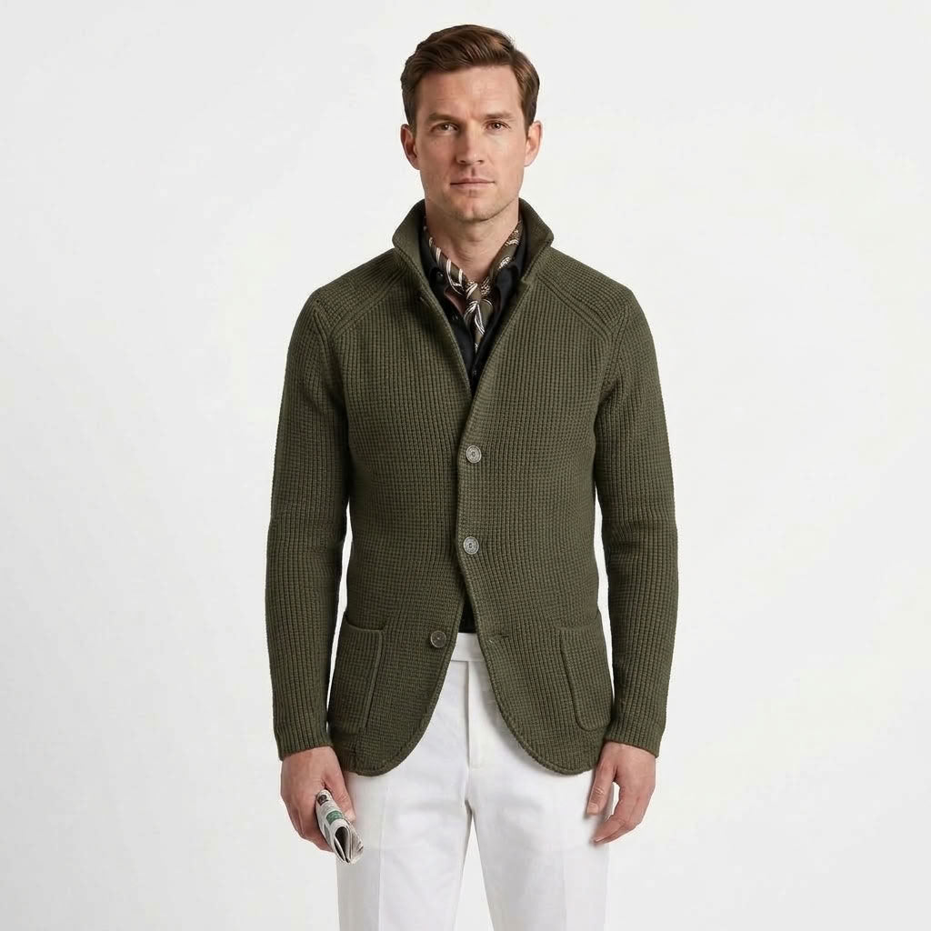 Refined Button-Up Cardigan For Men