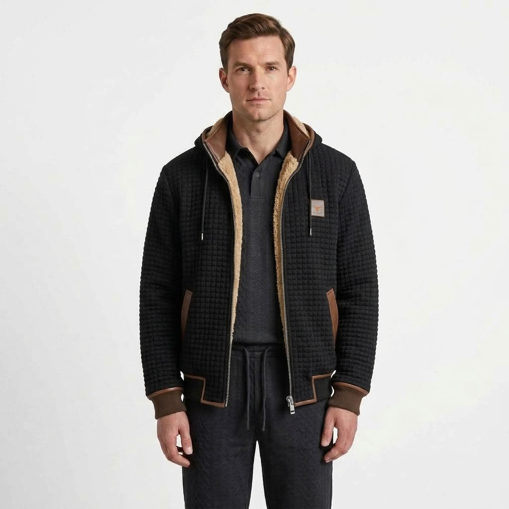 Fleece Lined Hooded Winter Jacket For Men